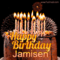 Chocolate Happy Birthday Cake for Jamisen (GIF)