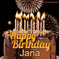 Chocolate Happy Birthday Cake for Jana (GIF)