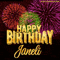 Wishing You A Happy Birthday, Janeli! Best fireworks GIF animated greeting card.