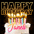 Janeli - Animated Happy Birthday Cake GIF Image for WhatsApp