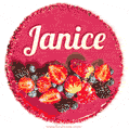 Happy Birthday Cake with Name Janice - Free Download