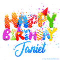Happy Birthday Janiel - Creative Personalized GIF With Name