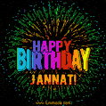 New Bursting with Colors Happy Birthday Jannat GIF and Video with Music