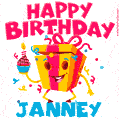 Funny Happy Birthday Janney GIF