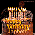 Chocolate Happy Birthday Cake for Japheth (GIF)