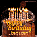 Chocolate Happy Birthday Cake for Jaquan (GIF)