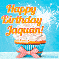 Happy Birthday, Jaquan! Elegant cupcake with a sparkler.