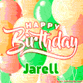 Happy Birthday Image for Jarell. Colorful Birthday Balloons GIF Animation.