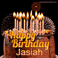 Chocolate Happy Birthday Cake for Jasiah (GIF)