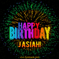 New Bursting with Colors Happy Birthday Jasiah GIF and Video with Music