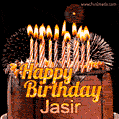 Chocolate Happy Birthday Cake for Jasir (GIF)