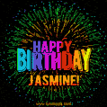 New Bursting with Colors Happy Birthday Jasmine GIF and Video with Music