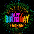 New Bursting with Colors Happy Birthday Jathan GIF and Video with Music