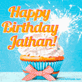 Happy Birthday, Jathan! Elegant cupcake with a sparkler.