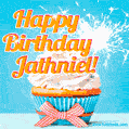 Happy Birthday, Jathniel! Elegant cupcake with a sparkler.