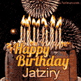 Chocolate Happy Birthday Cake for Jatziry (GIF)