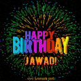 New Bursting with Colors Happy Birthday Jawad GIF and Video with Music