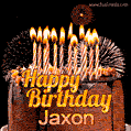 Chocolate Happy Birthday Cake for Jaxon (GIF)
