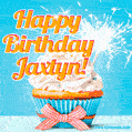 Happy Birthday, Jaxtyn! Elegant cupcake with a sparkler.