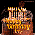 Chocolate Happy Birthday Cake for Jay (GIF)