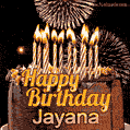 Chocolate Happy Birthday Cake for Jayana (GIF)