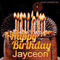 Chocolate Happy Birthday Cake for Jayceon (GIF)