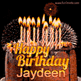 Chocolate Happy Birthday Cake for Jaydeen (GIF)