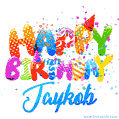 Happy Birthday Jaykob - Creative Personalized GIF With Name