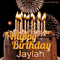 Chocolate Happy Birthday Cake for Jaylah (GIF)