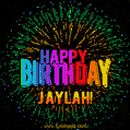 New Bursting with Colors Happy Birthday Jaylah GIF and Video with Music