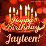 Beautifully decorated red velvet berry birthday cake with vibrant fruits and a glowing 'Jayleen' name, adding a touch of sweetness and sparkle.