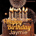 Chocolate Happy Birthday Cake for Jaymie (GIF)