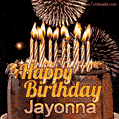 Chocolate Happy Birthday Cake for Jayonna (GIF)