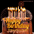 Chocolate Happy Birthday Cake for Jayquan (GIF)