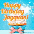 Happy Birthday, Jayquan! Elegant cupcake with a sparkler.