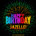 New Bursting with Colors Happy Birthday Jazelle GIF and Video with Music