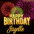 Wishing You A Happy Birthday, Jazelle! Best fireworks GIF animated greeting card.