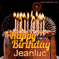 Chocolate Happy Birthday Cake for Jeanluc (GIF)