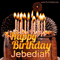 Chocolate Happy Birthday Cake for Jebediah (GIF)