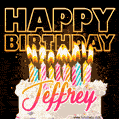 Jeffrey - Animated Happy Birthday Cake GIF for WhatsApp
