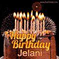 Chocolate Happy Birthday Cake for Jelani (GIF)