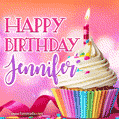 Happy Birthday Jennifer - Lovely Animated GIF