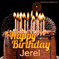 Chocolate Happy Birthday Cake for Jerel (GIF)