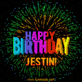 New Bursting with Colors Happy Birthday Jestin GIF and Video with Music