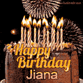Chocolate Happy Birthday Cake for Jiana (GIF)