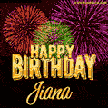 Wishing You A Happy Birthday, Jiana! Best fireworks GIF animated greeting card.