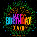 New Bursting with Colors Happy Birthday Jiayi GIF and Video with Music