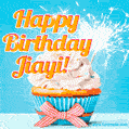 Happy Birthday, Jiayi! Elegant cupcake with a sparkler.