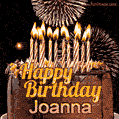 Chocolate Happy Birthday Cake for Joanna (GIF)