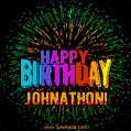 New Bursting with Colors Happy Birthday Johnathon GIF and Video with Music